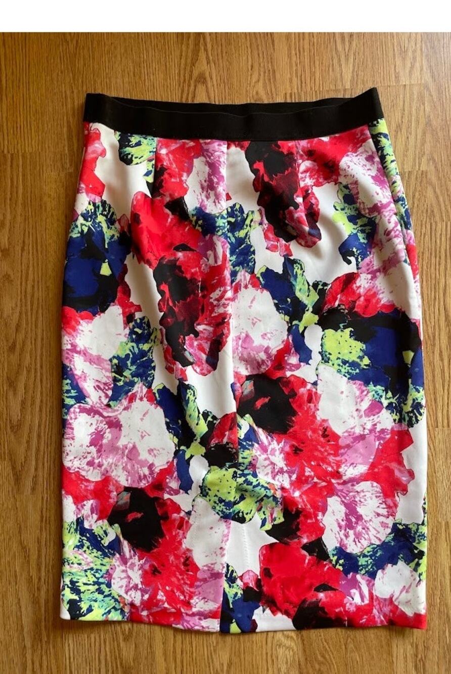 Milly for DesigNation Rosabella Combo Floral Scuba Fit Flare Mini Dress Size L